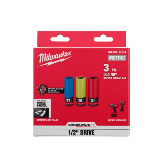 Bộ 3 đầu khẩu 1/2 SHOCKWAVE Milwaukee 49-66-7834